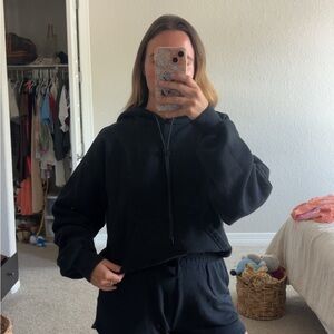 Fabletics Black Oversized Crew Neck Sweatshirt